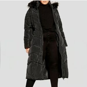 City Chic Trendy Plus Size Long Puffer Jacket